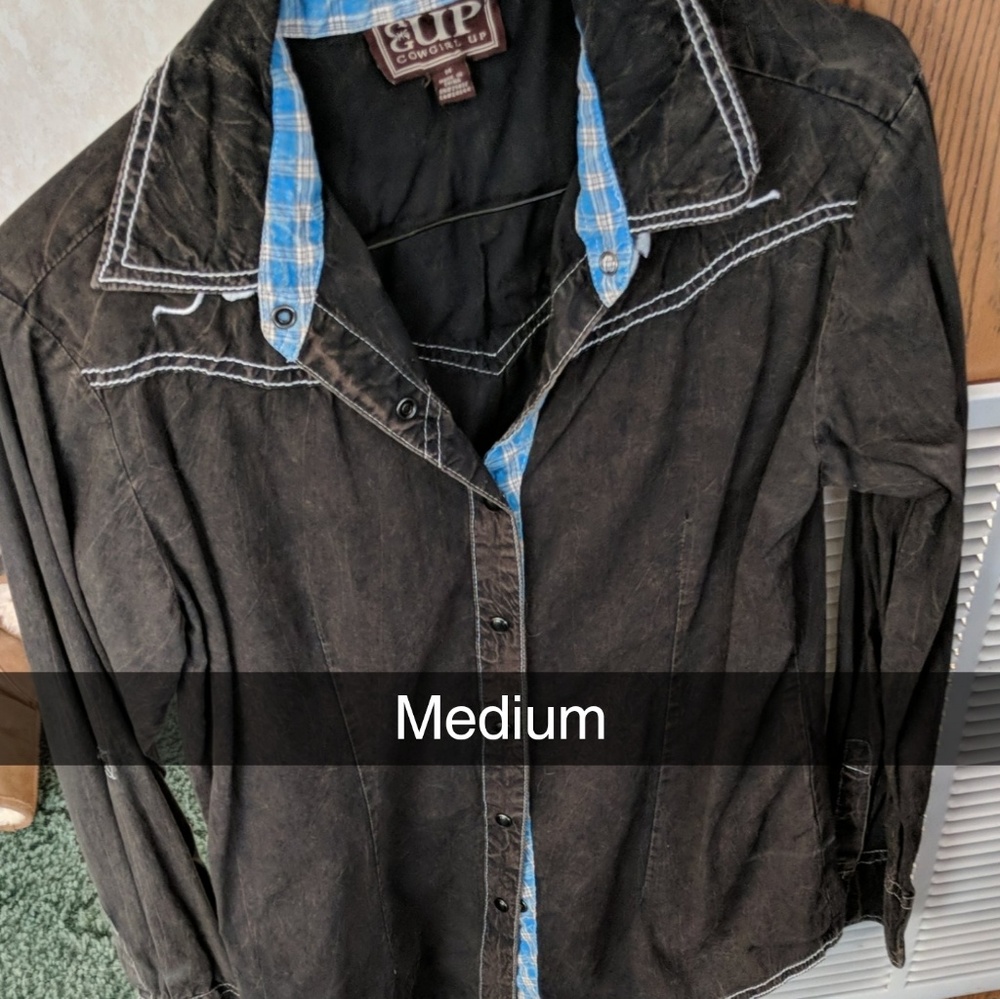 Cowgirl up button down